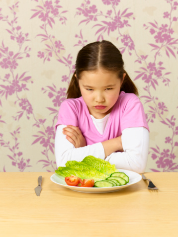 Rebellious child refusing to eat